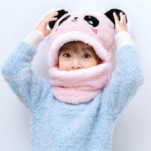 将图片加载到图库查看器，Winter Hat Warm Winter Fashion Adult Kids Winter Fuzzy Plush Balaclava Hat Cartoon Panda Rabbit Windproof Full Cover Earflap Hood Cap Neck Warmer Scarf Fleece Balaclava Hood Ski Mask Cold Weather Face Mask Neck Warmer Winter Nose Warmer
