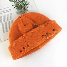 将图片加载到图库查看器，Winter Hat Women Knitted Fashion Warm Thick Hat Autumn Hip Hop Hole Beanies Unisex Basic Cap For Both Men Women Knitted Beanies Fashion Warm Hat
