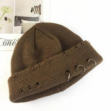 将图片加载到图库查看器，Winter Hat Women Knitted Fashion Warm Thick Hat Autumn Hip Hop Hole Beanies Unisex Basic Cap For Both Men Women Knitted Beanies Fashion Warm Hat
