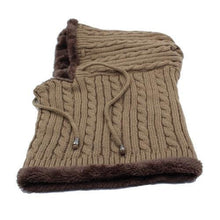 将图片加载到图库查看器，Winter Knitted Hat Beanie Men Beany Skellies Beanies Winter Hats For Women Men Caps Gorgas Bonnet Mask Brand Hats Hooded Cowl Neckerchief with Drawstring Soft Balaclava Pullover Knitted Beanie for Adults Men Women Ski Caps
