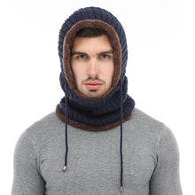 将图片加载到图库查看器，Winter Knitted Hat Beanie Men Beany Skellies Beanies Winter Hats For Women Men Caps Gorgas Bonnet Mask Brand Hats Hooded Cowl Neckerchief with Drawstring Soft Balaclava Pullover Knitted Beanie for Adults Men Women Ski Caps
