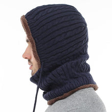 将图片加载到图库查看器，Winter Knitted Hat Beanie Men Beany Skellies Beanies Winter Hats For Women Men Caps Gorgas Bonnet Mask Brand Hats Hooded Cowl Neckerchief with Drawstring Soft Balaclava Pullover Knitted Beanie for Adults Men Women Ski Caps
