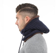 将图片加载到图库查看器，Winter Knitted Hat Beanie Men Beany Skellies Beanies Winter Hats For Women Men Caps Gorgas Bonnet Mask Brand Hats Hooded Cowl Neckerchief with Drawstring Soft Balaclava Pullover Knitted Beanie for Adults Men Women Ski Caps
