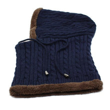 将图片加载到图库查看器，Winter Knitted Hat Beanie Men Beany Skellies Beanies Winter Hats For Women Men Caps Gorgas Bonnet Mask Brand Hats Hooded Cowl Neckerchief with Drawstring Soft Balaclava Pullover Knitted Beanie for Adults Men Women Ski Caps
