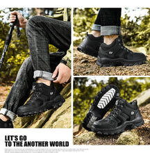 将图片加载到图库查看器，Winter Leather Mens Boots Fur Super Warm Snow Boots Men Winter Work Casual Shoes High Top Rubber Boots Winter Warm Outdoor Walking Lace Up Anti-Slip Breathable Ankle Booties
