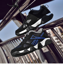 将图片加载到图库查看器，Winter Leather Sneakers Keep Warm Waterproof Mans Sneakers Work Casual Shoes Mens Autumn Anti-slip Leather Lace Up Lightweight Soft Modern Comfortable Classic Walking Sneakers

