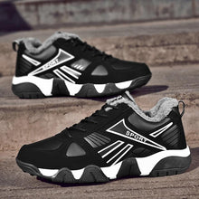 将图片加载到图库查看器，Winter Leather Sneakers Keep Warm Waterproof Mans Sneakers Work Casual Shoes Mens Autumn Anti-slip Leather Lace Up Lightweight Soft Modern Comfortable Classic Walking Sneakers
