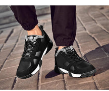 将图片加载到图库查看器，Winter Leather Sneakers Keep Warm Waterproof Mans Sneakers Work Casual Shoes Mens Autumn Anti-slip Leather Lace Up Lightweight Soft Modern Comfortable Classic Walking Sneakers
