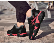 将图片加载到图库查看器，Winter Leather Sneakers Keep Warm Waterproof Mans Sneakers Work Casual Shoes Mens Autumn Anti-slip Leather Lace Up Lightweight Soft Modern Comfortable Classic Walking Sneakers

