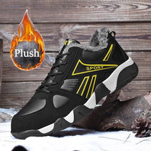 将图片加载到图库查看器，Winter Leather Sneakers Keep Warm Waterproof Mans Sneakers Work Casual Shoes Mens Autumn Anti-slip Leather Lace Up Lightweight Soft Modern Comfortable Classic Walking Sneakers
