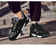 将图片加载到图库查看器，Winter Leather Sneakers Keep Warm Waterproof Mans Sneakers Work Casual Shoes Mens Autumn Anti-slip Leather Lace Up Lightweight Soft Modern Comfortable Classic Walking Sneakers
