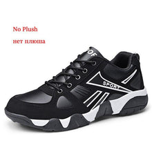 将图片加载到图库查看器，Winter Leather Sneakers Keep Warm Waterproof Mans Sneakers Work Casual Shoes Mens Autumn Anti-slip Leather Lace Up Lightweight Soft Modern Comfortable Classic Walking Sneakers
