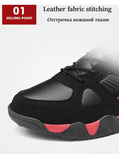 将图片加载到图库查看器，Winter Leather Sneakers Keep Warm Waterproof Mans Sneakers Work Casual Shoes Mens Autumn Anti-slip Leather Lace Up Lightweight Soft Modern Comfortable Classic Walking Sneakers
