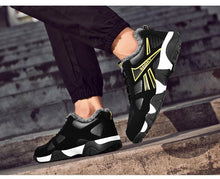 将图片加载到图库查看器，Winter Leather Sneakers Keep Warm Waterproof Mans Sneakers Work Casual Shoes Mens Autumn Anti-slip Leather Lace Up Lightweight Soft Modern Comfortable Classic Walking Sneakers
