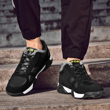 将图片加载到图库查看器，Winter Leather Sneakers Keep Warm Waterproof Mans Sneakers Work Casual Shoes Mens Autumn Anti-slip Leather Lace Up Lightweight Soft Modern Comfortable Classic Walking Sneakers
