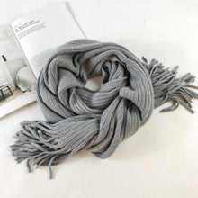 Load image into Gallery viewer, Winter Luxury New Soft Warm Wool Tassel Scarf Lightweight Striped Shawl Classic Wild Soft Simple Travel Scarves Hijab Blanket Cashmere Elegant Casual Muffler For Women
