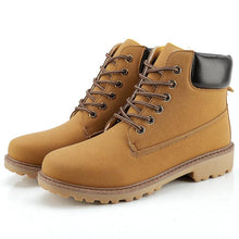 将图片加载到图库查看器，Winter Luxury Shoes Mens Flat Heel Boots Fashion Warm Ankle Boots Outdoor Warm Non Slip Fur Lined Ankle Boots Leather Winter Walking Shoes For Mens
