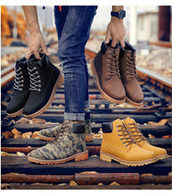 将图片加载到图库查看器，Winter Luxury Shoes Mens Flat Heel Boots Fashion Warm Ankle Boots Outdoor Warm Non Slip Fur Lined Ankle Boots Leather Winter Walking Shoes For Mens
