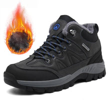 Load image into Gallery viewer, Winter Men's Boots Warm Snow Boots High Quality Leather Waterproof Outdoor Men Hiking Boots Waterproof Non-Slip Trail Fur Lined Ankle Boots Leather Winter Shoes
