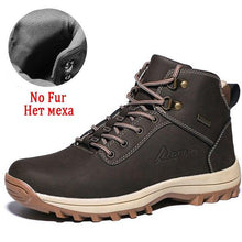Load image into Gallery viewer, Winter Mens Boots Plush Warm Snow Boots Waterproof Outdoor Short Boots Leather Ankle Hiking Boots Mens Waterproof Outdoor Snow Boots Winter Cold Weather Shoes
