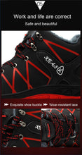 Load image into Gallery viewer, Winter Safety Shoes Waterproof Men's Boots Outdoor Warm Waterproof Non-slip Ankle Snow Boot Thick Plush Rubber Outdoor Snow Boots Winter Trail Camping Durable Cold Weather Shoes
