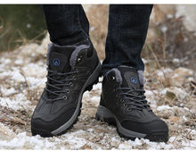 Load image into Gallery viewer, Winter Snow Boots Waterproof Leather Sneakers Super Warm Men's Boots Outdoor Hiking Boots Warm Fur Line Hiking Boot Outdoor Walking Shoes Casual Leather Booties For Men
