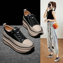 Load image into Gallery viewer, Winter Thich Womans Sneakers Warm Casual Vulcanized Shoes High Platform Boots Lace Up High Top Leather Sneakers Woman High Fashion Thick Soled Sports Walking  Platform Shoes 7CM
