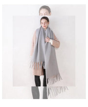 Load image into Gallery viewer, Winter Thick Soft Solid Color Warm Scarf Cashmere Hijabs Lightweight Warm Scarves Wraps Elegant Big Tassels Shawl Long Stole Mufflers For Women
