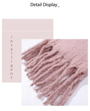 Load image into Gallery viewer, Winter Thick Soft Solid Color Warm Scarf Cashmere Hijabs Lightweight Warm Scarves Wraps Elegant Big Tassels Shawl Long Stole Mufflers For Women
