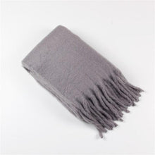 Load image into Gallery viewer, Winter Thick Soft Solid Color Warm Scarf Cashmere Hijabs Lightweight Warm Scarves Wraps Elegant Big Tassels Shawl Long Stole Mufflers For Women
