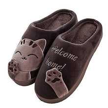 Load image into Gallery viewer, Winter Warm Home Slippers Women Cat Non-Slip Home Shoes Indoor Floor Bedroom Couple Plush House Slippers Comfort Plush Cute House Lucky Cat Warm Indoor Home Shoes
