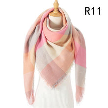 Load image into Gallery viewer, Winter Warm Soft Bandana Plaid Warm Headwear Triangle Scarves Scarf Cashmere Scarf Knit Wraps Shawls Hijabs Shawls Escharpe Elegant Cashmere Scarf Head Wrap Bandana Blanket Shawls Wraps For Female

