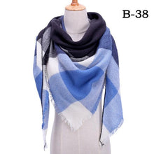 Load image into Gallery viewer, Winter Warm Soft Bandana Plaid Warm Headwear Triangle Scarves Scarf Cashmere Scarf Knit Wraps Shawls Hijabs Shawls Escharpe Elegant Cashmere Scarf Head Wrap Bandana Blanket Shawls Wraps For Female
