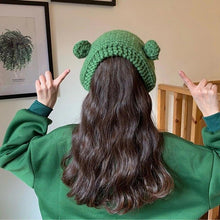 将图片加载到图库查看器，Winter Women Frog Crochet Knitted Hat Hip Hop Skellies Beanies Streetwear Costume Accessory Gift Warm Party Bonnets Cap Kids Knitted Beanie Hat Cute Frog Cartoon Winter Warmer Cap with Big Eyes for Baby Boys Girls
