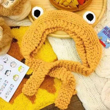 将图片加载到图库查看器，Winter Women Frog Crochet Knitted Hat Hip Hop Skellies Beanies Streetwear Costume Accessory Gift Warm Party Bonnets Cap Kids Knitted Beanie Hat Cute Frog Cartoon Winter Warmer Cap with Big Eyes for Baby Boys Girls
