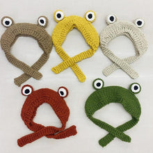 将图片加载到图库查看器，Winter Women Frog Crochet Knitted Hat Hip Hop Skellies Beanies Streetwear Costume Accessory Gift Warm Party Bonnets Cap Kids Knitted Beanie Hat Cute Frog Cartoon Winter Warmer Cap with Big Eyes for Baby Boys Girls
