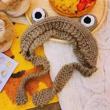将图片加载到图库查看器，Winter Women Frog Crochet Knitted Hat Hip Hop Skellies Beanies Streetwear Costume Accessory Gift Warm Party Bonnets Cap Kids Knitted Beanie Hat Cute Frog Cartoon Winter Warmer Cap with Big Eyes for Baby Boys Girls
