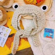 将图片加载到图库查看器，Winter Women Frog Crochet Knitted Hat Hip Hop Skellies Beanies Streetwear Costume Accessory Gift Warm Party Bonnets Cap Kids Knitted Beanie Hat Cute Frog Cartoon Winter Warmer Cap with Big Eyes for Baby Boys Girls
