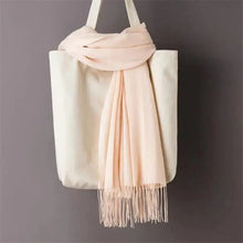 将图片加载到图库查看器，Winter Women Scarf Female Scarves For Women Solid Shawl Wraps For Winter Casual Wear Travel Friendly Wool Tassel Scarf Fashion Solid Color Toddler Soft Warm Scarves
