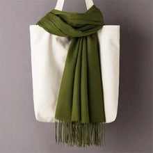 将图片加载到图库查看器，Winter Women Scarf Female Scarves For Women Solid Shawl Wraps For Winter Casual Wear Travel Friendly Wool Tassel Scarf Fashion Solid Color Toddler Soft Warm Scarves
