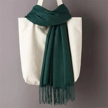 将图片加载到图库查看器，Winter Women Scarf Female Scarves For Women Solid Shawl Wraps For Winter Casual Wear Travel Friendly Wool Tassel Scarf Fashion Solid Color Toddler Soft Warm Scarves
