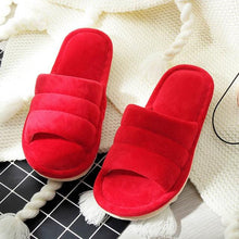 Load image into Gallery viewer, Winter Women Slippers Home Soft Slippers Flip Flops Plush Warm Hotel Sandals Anti Skid Bedroom Memory Foam Slippers Comfy Slip-On House Shoes With Anti-Skid Sole
