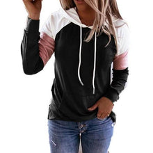 Load image into Gallery viewer, Winter Women’s Fashion Casual Sweatshirts Long Sleeve Hooded Pullover Loose Block Color Pockets Sweatshirts
