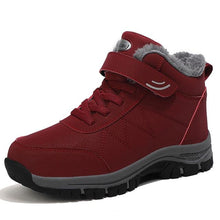 将图片加载到图库查看器，Winter Womens Mens Boots Plush Leather Waterproof Climbing Hunting Shoes Unisex Lace-up Outdoor Warm Hiking Boot Warm Ankle Cushionable Non-Slip Fashion Booties For Outdoor Walking
