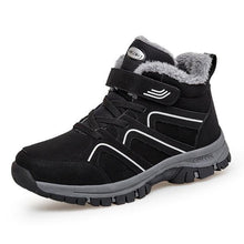 将图片加载到图库查看器，Winter Womens Mens Boots Plush Leather Waterproof Climbing Hunting Shoes Unisex Lace-up Outdoor Warm Hiking Boot Warm Ankle Cushionable Non-Slip Fashion Booties For Outdoor Walking
