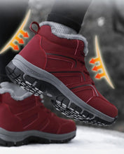 将图片加载到图库查看器，Winter Womens Mens Boots Plush Leather Waterproof Climbing Hunting Shoes Unisex Lace-up Outdoor Warm Hiking Boot Warm Ankle Cushionable Non-Slip Fashion Booties For Outdoor Walking
