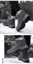 将图片加载到图库查看器，Winter Womens Mens Boots Plush Leather Waterproof Climbing Hunting Shoes Unisex Lace-up Outdoor Warm Hiking Boot Warm Ankle Cushionable Non-Slip Fashion Booties For Outdoor Walking
