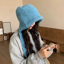 Load image into Gallery viewer, Winter Wool Knitted Hat Unisex Winter Striped Beanie with Ear Flaps
