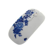 Load image into Gallery viewer, Wireless Blue White Flower Pattern Mouse Optical Mice 1600 DPI Wireless Mouse Portable Mobile Office USB Mouse
