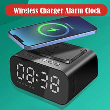 Load image into Gallery viewer, Wireless Charger Alarm Clock Bluetooth Speaker LED Smart Digital Clock
